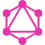 The logo of GraphQL, a data query and manipulation language for APIs that allows a client to specify what data it needs.