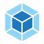 The logo of Webpack, a free and open-source module bundler for JavaScript.